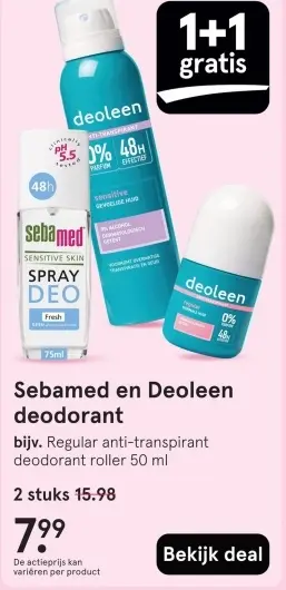 Aanbieding: Sebamed en Deoleen deodorant