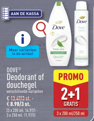 Promotie: Deodorant of douchegel