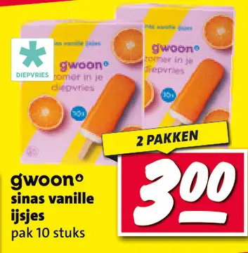 Aanbieding: gwoon sinas vanille ijsjes