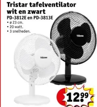 Aanbieding: Tristar tafelventilator wit en zwart