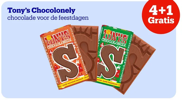 Promotie: Tony's Chocolonely chocolade voor de feestdag