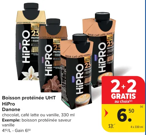 Offre: Boisson protéinée UHT HiPro