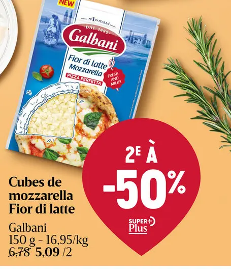 Offre: Cubes de mozzarella Fior di latte