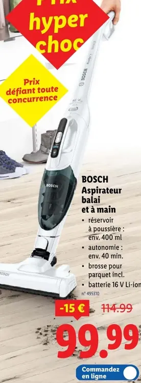 Offre: Aspirateur balai et à main