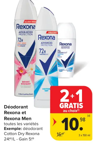 Offre: Déodorant Rexona et Rexona Men