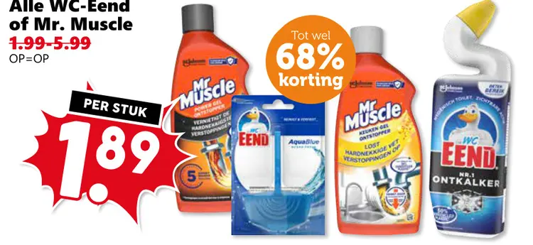 Aanbieding: Alle WC-Eend of Mr. Muscle