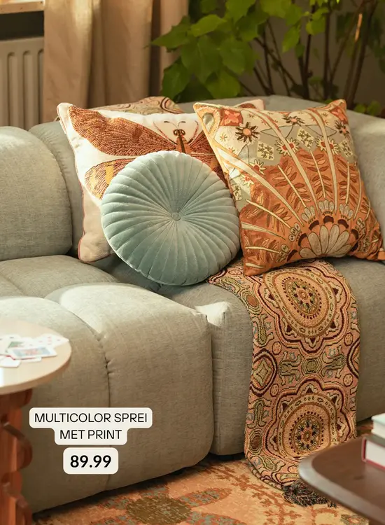 Aanbieding: Multicolor sprei met print