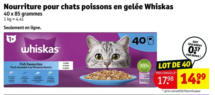 Offre: Nourriture pour chats poissons en gelée