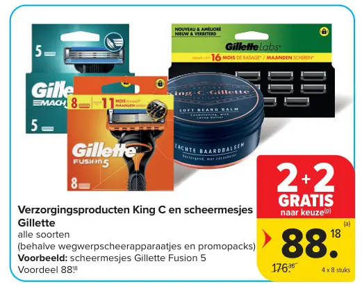Promotie: Verzorgingsproducten King C en scheermesjes