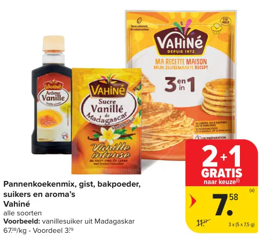 Promotie: Pannenkoekenmix, gist, bakpoeder, suikers en 