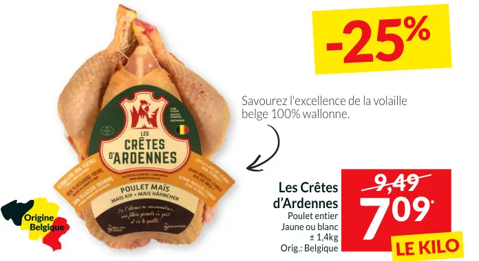 Offre: Poulet entier Jaune ou blanc