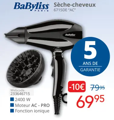Offre: Sèche-cheveux 6715DE "AC"