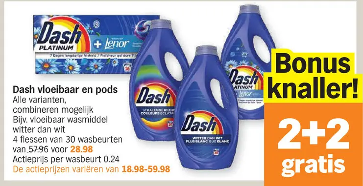 Promotie: Dash vloeibaar en pods