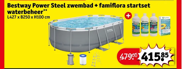 Aanbieding: Bestway Power Steel zwembad + famiflora startset