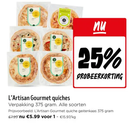 Promotie: L'Artisan Gourmet quiches