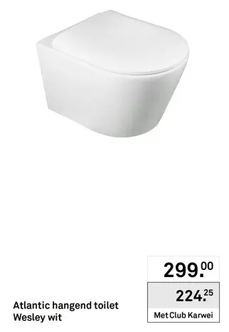 Aanbieding: Atlantic hangend toilet Wesley wit