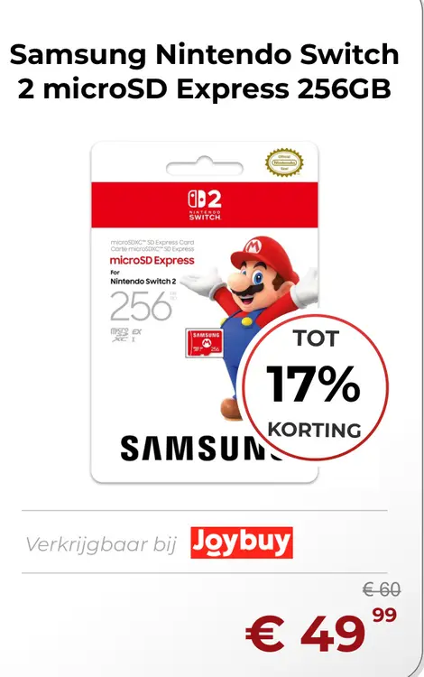 Aanbieding: Nintendo Switch 2 microSD Express 256GB