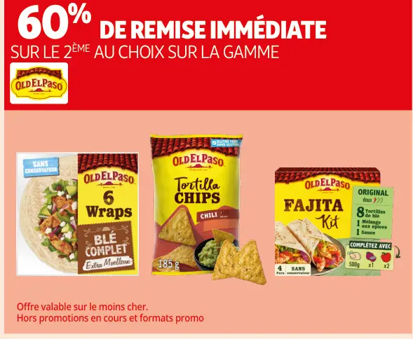 Offre: Old El Paso Wraps, Tortilla Chips, Fajita Kit