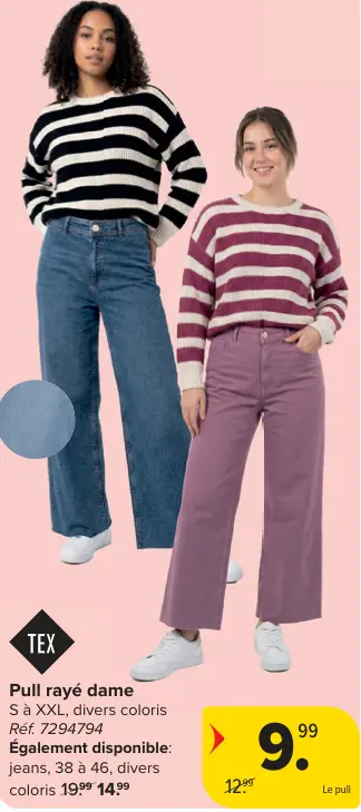 Offre: Pull rayé dame