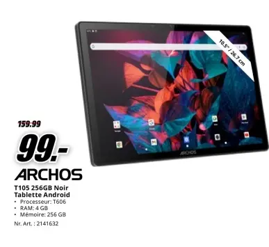 Offre: T105 256GB Noir Tablette Android