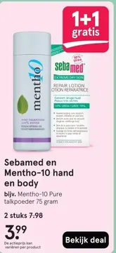 Aanbieding: Sebamed en Mentho-10 hand en body