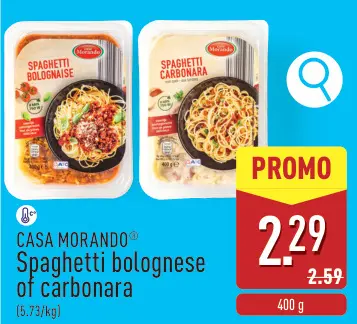 Aanbieding: Spaghetti bolognese of carbonara