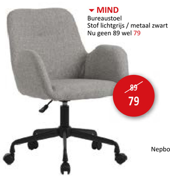 Aanbieding: Bureaustoel Mind lichtgrijs