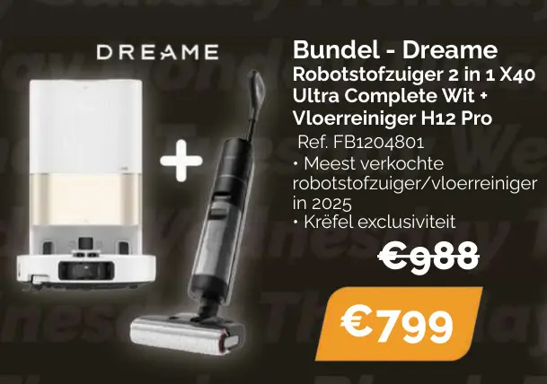 Aanbieding: Bundel - Dreame Robotstofzuiger 2 in 1 X40 Ul