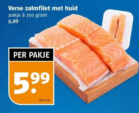 Aanbieding: Verse zalmfilet met huid