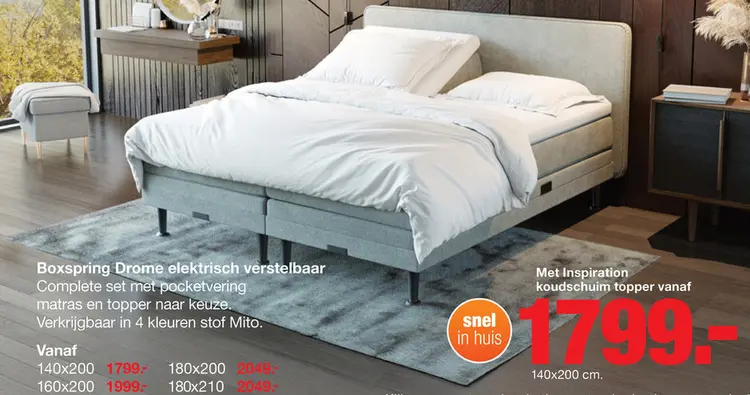 Aanbieding: Boxspring Drome elektrisch verstelbaar