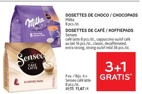 Offre: Milka Choco Pads / Senseo Coffee Pads