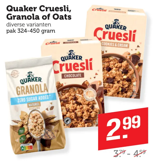 Aanbieding: Cruesli, Granola of Oats