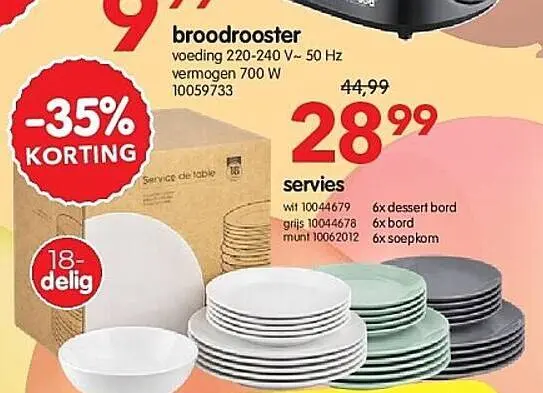 Promotie: servies