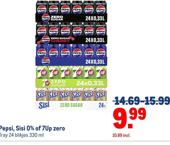 Aanbieding: Pepsi, Sisi 0% of 7Up zero