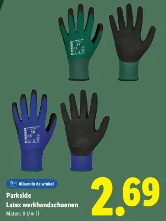 Aanbieding: Latex werkhandschoenen