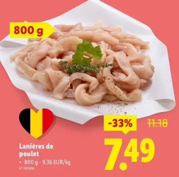 Offre: Lanières de poulet