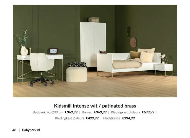 Aanbieding: Kidsmill Intense wit / patinated brass