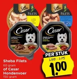 Aanbieding: Sheba Filets of Cesar Hondenvoer