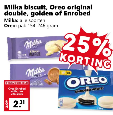 Aanbieding: Milka biscuit, Oreo original double, golden of Enrobed