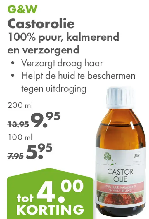 Aanbieding: Castorolie 100% puur, kalmerend en verzorgend