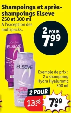 Offre: Shampoings et après-shampoings Elseve