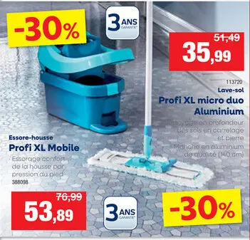 Offre: Leifheit Profi XL seau presse-essoreur avec roues 8l