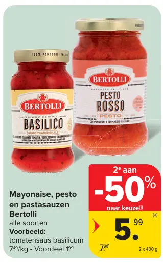 Promotie: Mayonaise, pesto en pastasauzen