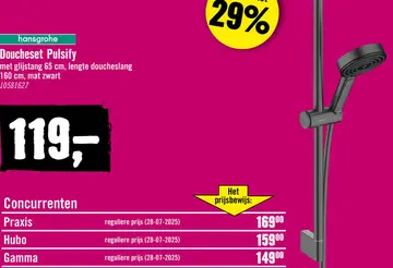 Aanbieding: HANSGROHE Doucheset Pulsify 24161670 zwart