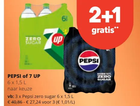 Aanbieding: Pepsi of 7 Up