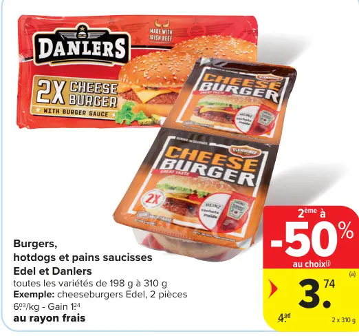 Offre: Burgers, hotdogs et pains saucisses