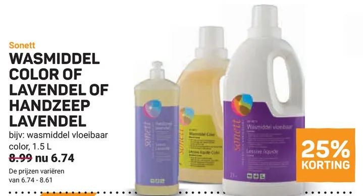 Aanbieding: Wasmiddel color of lavendel of handzeep laven