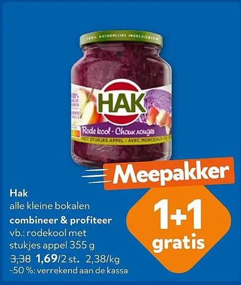 Promotie: Hak rode kool met stukjes appel