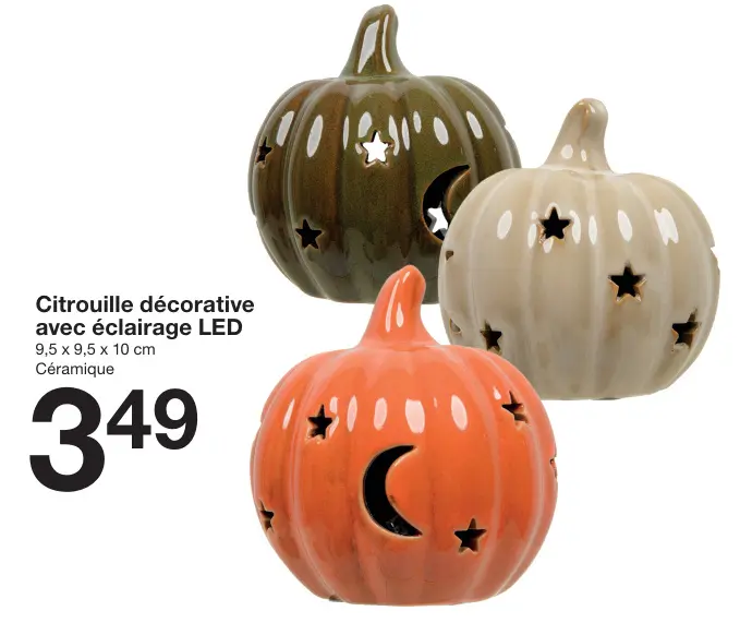 Offre: Citrouille décorative avec éclairage LED