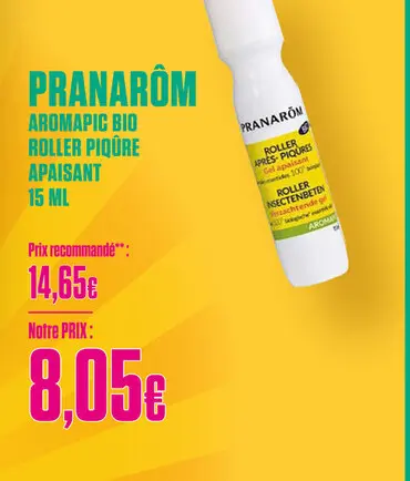 Offre: Pranarom Aromapic Bio Roller Piqûre Apaisant 15ml